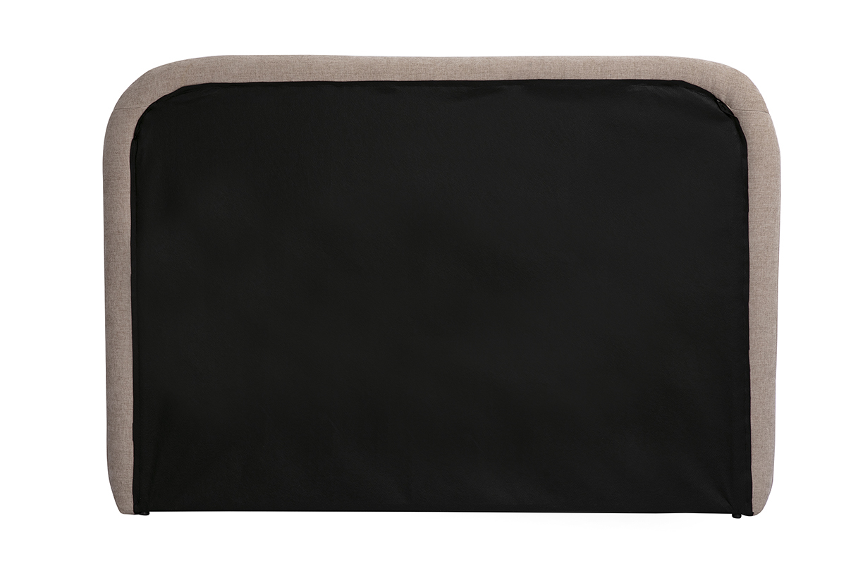 Gepolstertes Kopfteil aus Stoff mit texturiertem Samteffekt, Beige, L169 cm ALANIS