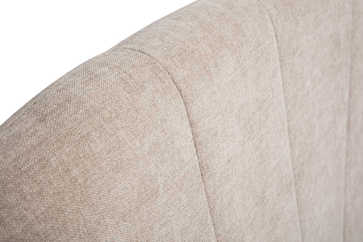 Gepolstertes Kopfteil aus Stoff mit texturiertem Samteffekt, Beige, L169 cm ALANIS