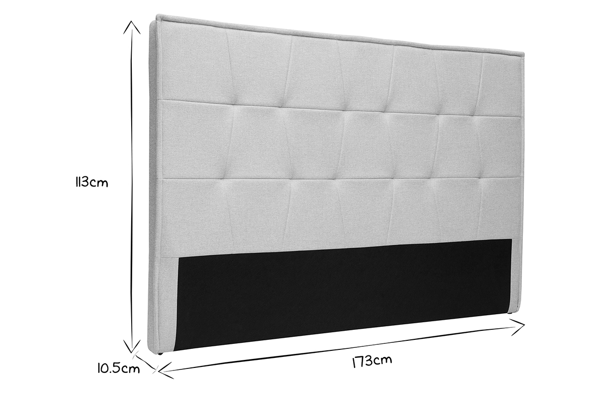 Gepolstertes Kopfteil aus texturiertem Samtstoff in Beige L170 cm SUKA