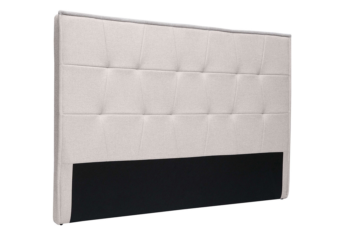 Gepolstertes Kopfteil aus texturiertem Samtstoff in Beige L170 cm SUKA