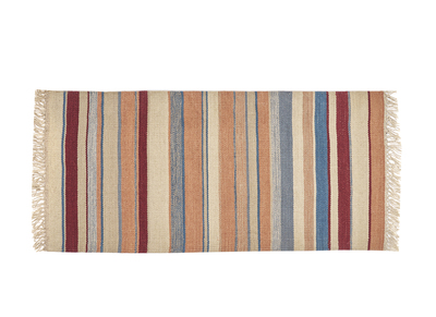 Gestreifter bunter rechteckiger Baumwollteppich 60 x 120 cm SUPLA