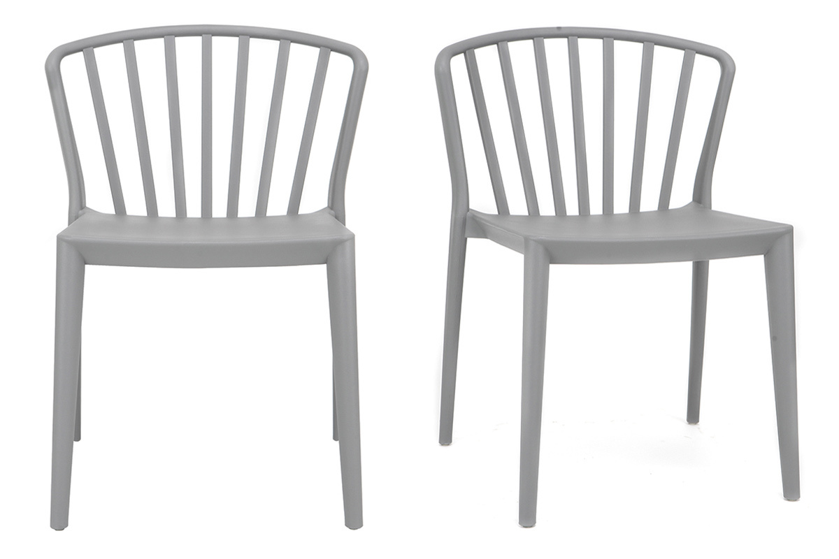 Graue Design-Sthle stapelbar innen/auen ? 2er-Set PATIO