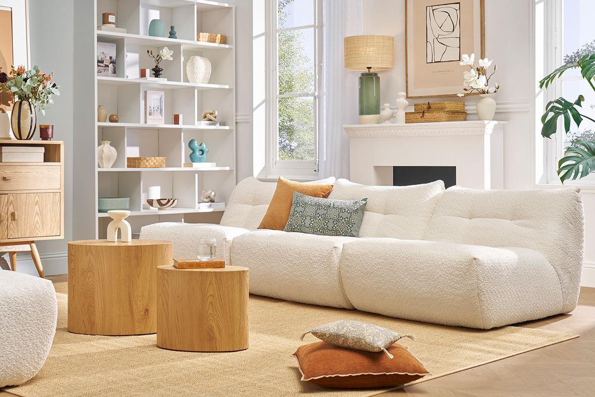 Grne Tischlampe aus Keramik mit einem Lampenschirm aus Rattan H64 cm MAJES