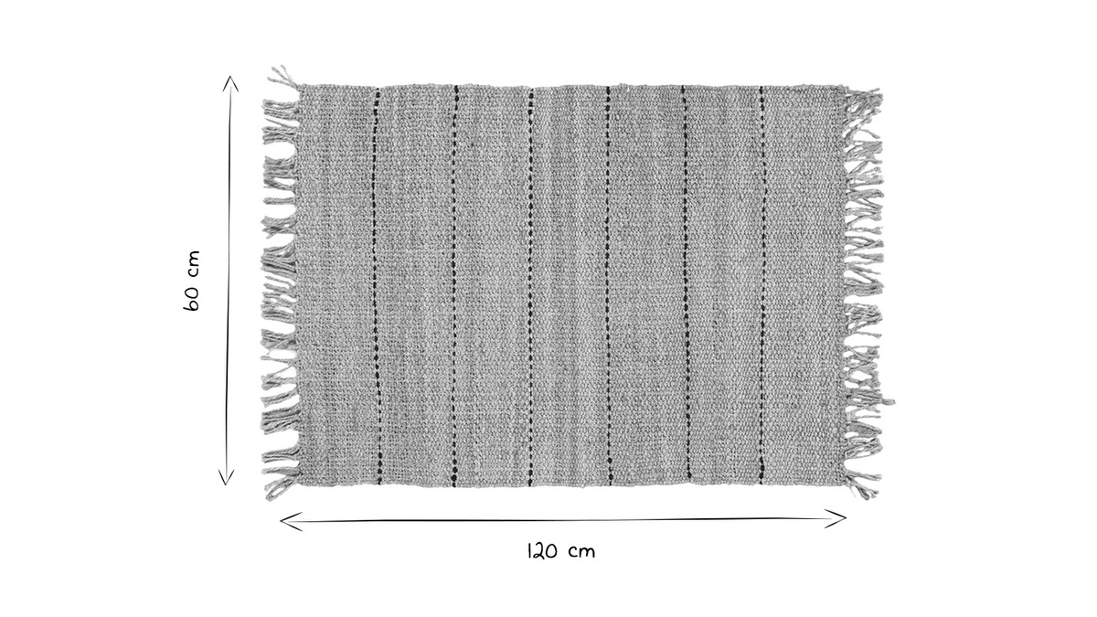 Handgewebter Juteteppich 60x120 cm CASTAVI