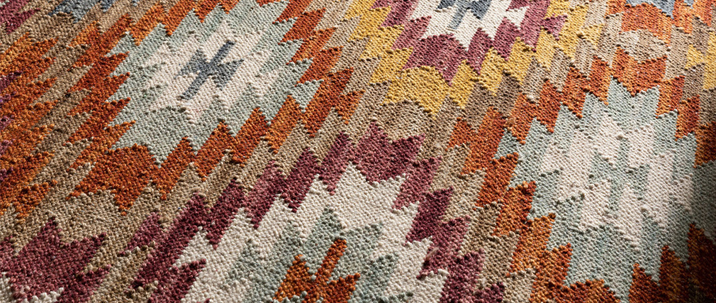 Handgewebter Kelim-Teppich 160 x 230 cm Wolle-Baumwolle CHEYENE