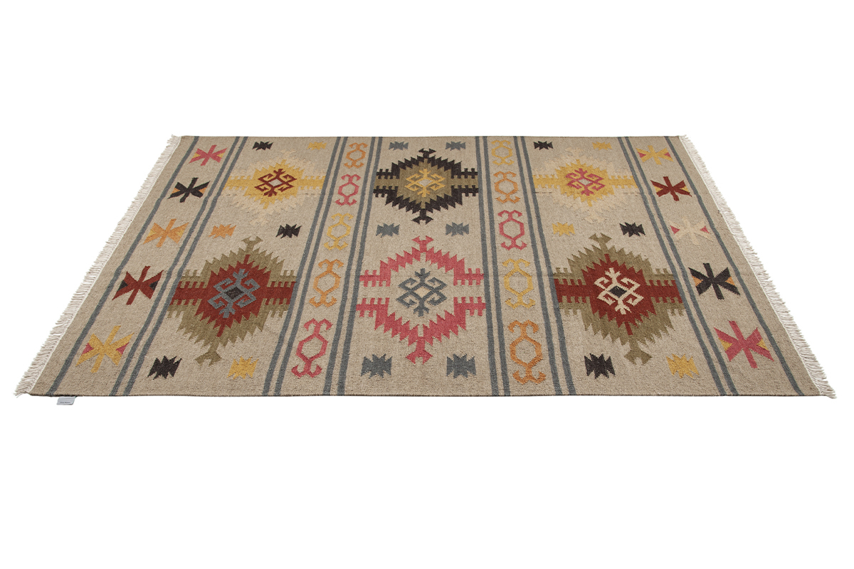 Handgewebter Kelim-Teppich 160 x 230 cm Wolle-Baumwolle SAUK