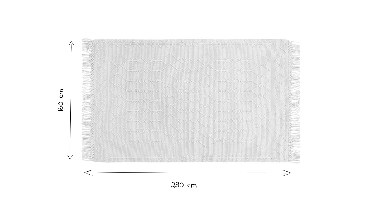 Handgewebter Teppich 160 x 230 cm Wolle-Baumwolle DENALI