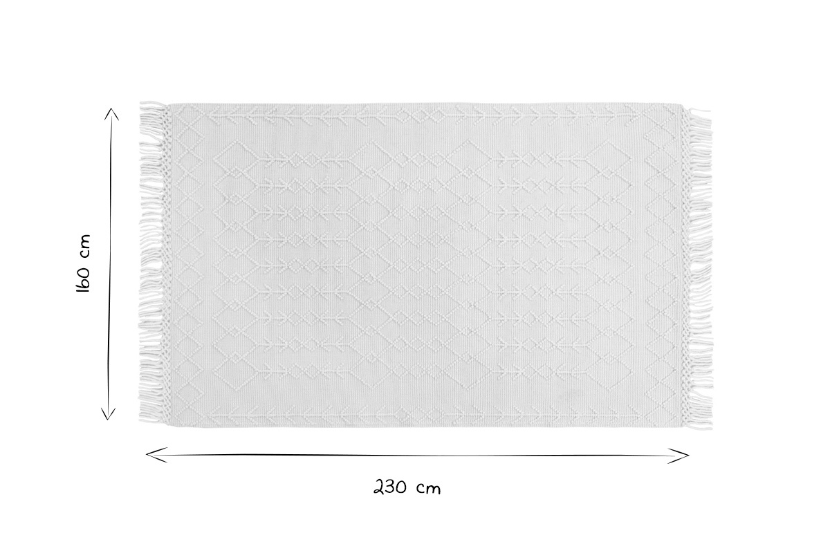 Handgewebter Teppich 160 x 230 cm Wolle-Baumwolle DENALI