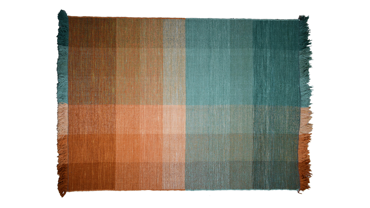 Handgewebter Teppich in Blau und Orange 160 x 230 cm MARLEY