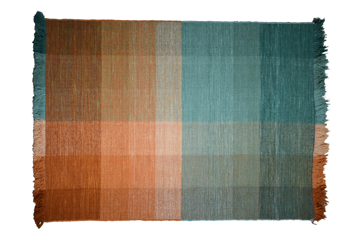 Handgewebter Teppich in Blau und Orange 160 x 230 cm MARLEY