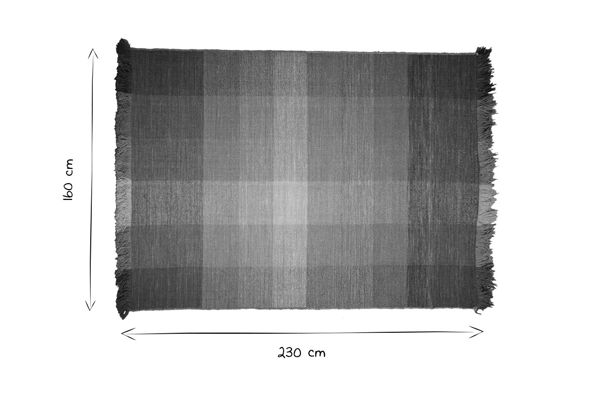 Handgewebter Teppich in Blau und Orange 160 x 230 cm MARLEY