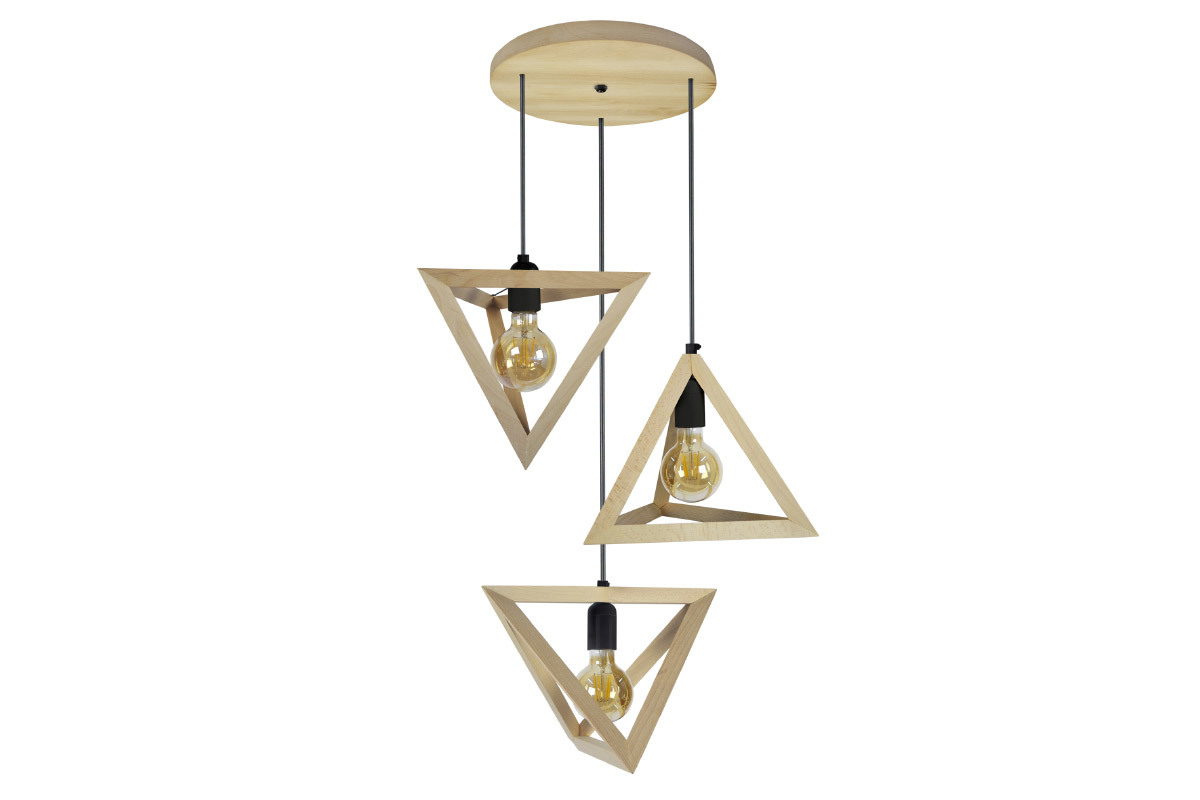 Hngelampe mit Holzpyramide 3 DUNE-Lampen