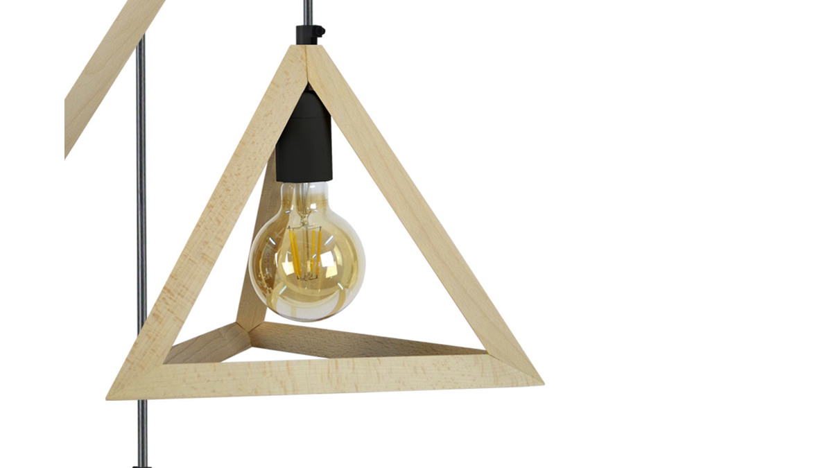 Hngelampe mit Holzpyramide 3 DUNE-Lampen