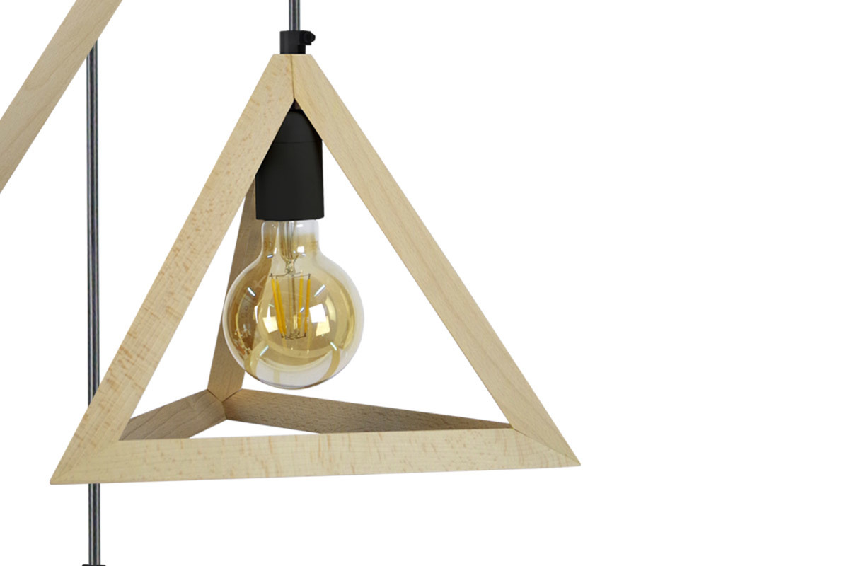 Hngelampe mit Holzpyramide 3 DUNE-Lampen
