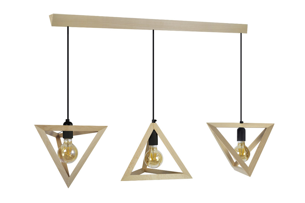 Hngelampe mit Holzpyramide 3 DUNE-Lampen