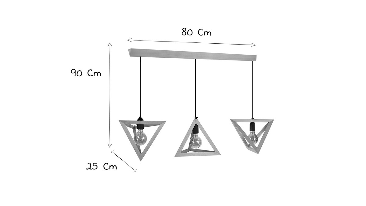 Hngelampe mit Holzpyramide 3 DUNE-Lampen