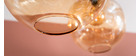 Hängeleuchte aus bernsteinfarbenem Glas Durchmesser 30 cm DUNA