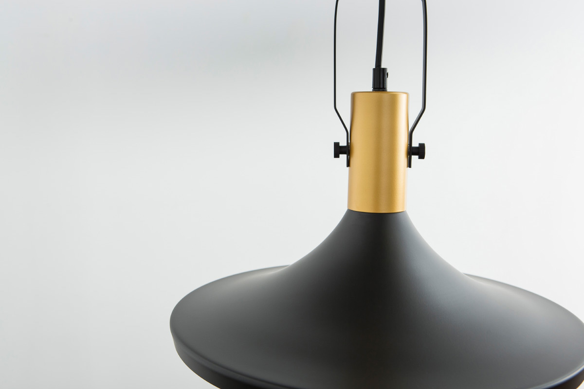 Hngeleuchte TUBAE aus schwarzem Metall,  36 cm
