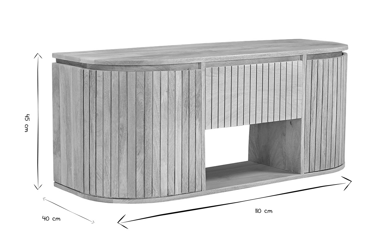 Badezimmerschrank BALDO in Schwarz und Wei�, Ma�e 110 cm B, 40 cm T, 45 cm H.