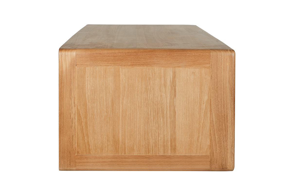 H�ngendes Badezimmerm�bel aus massivem Teakholz und Rattangeflecht L120 cm BALIA