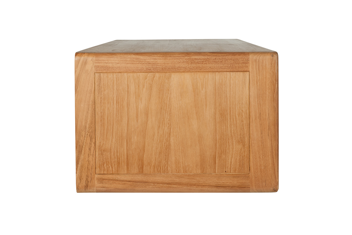 H�ngendes Badezimmerm�bel aus massivem Teakholz und Rattangeflecht L120 cm BALIA