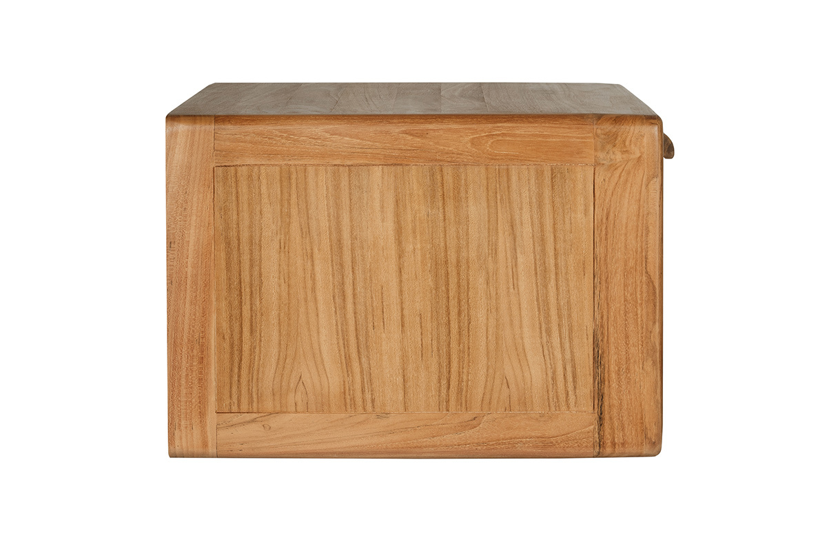 H�ngendes Badezimmerm�bel aus massivem Teakholz und Rattangeflecht L50 cm BALIA