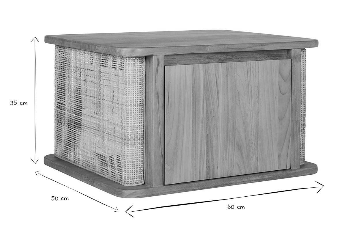 Abmessungen des Badezimmerm�bels SOLEA: 60 cm Breite, 40 cm Tiefe, 35 cm H�he, in Schwarz und Wei�.