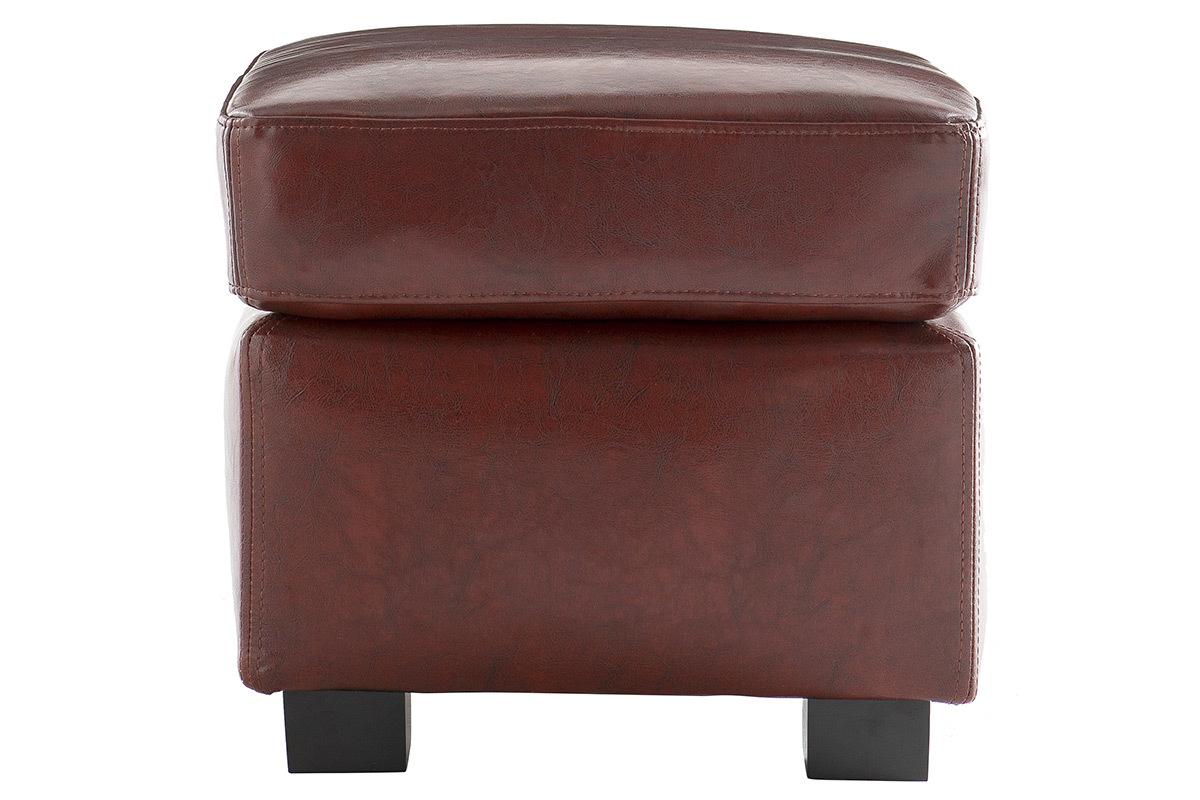 Hellbrauner Sitzpuff/Fu�-St�tze Club - B�ffelleder