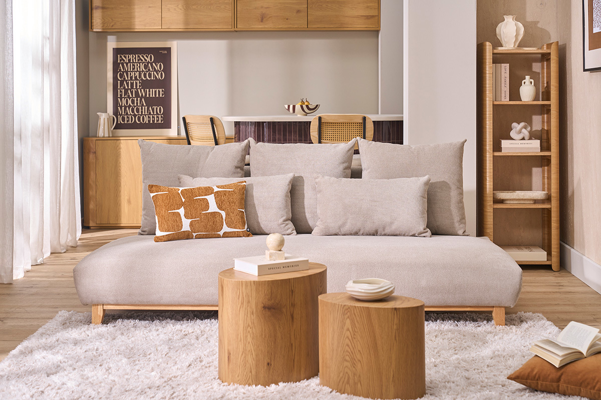 Helles Holzregal aus Eschenholz L46 cm NAHIA