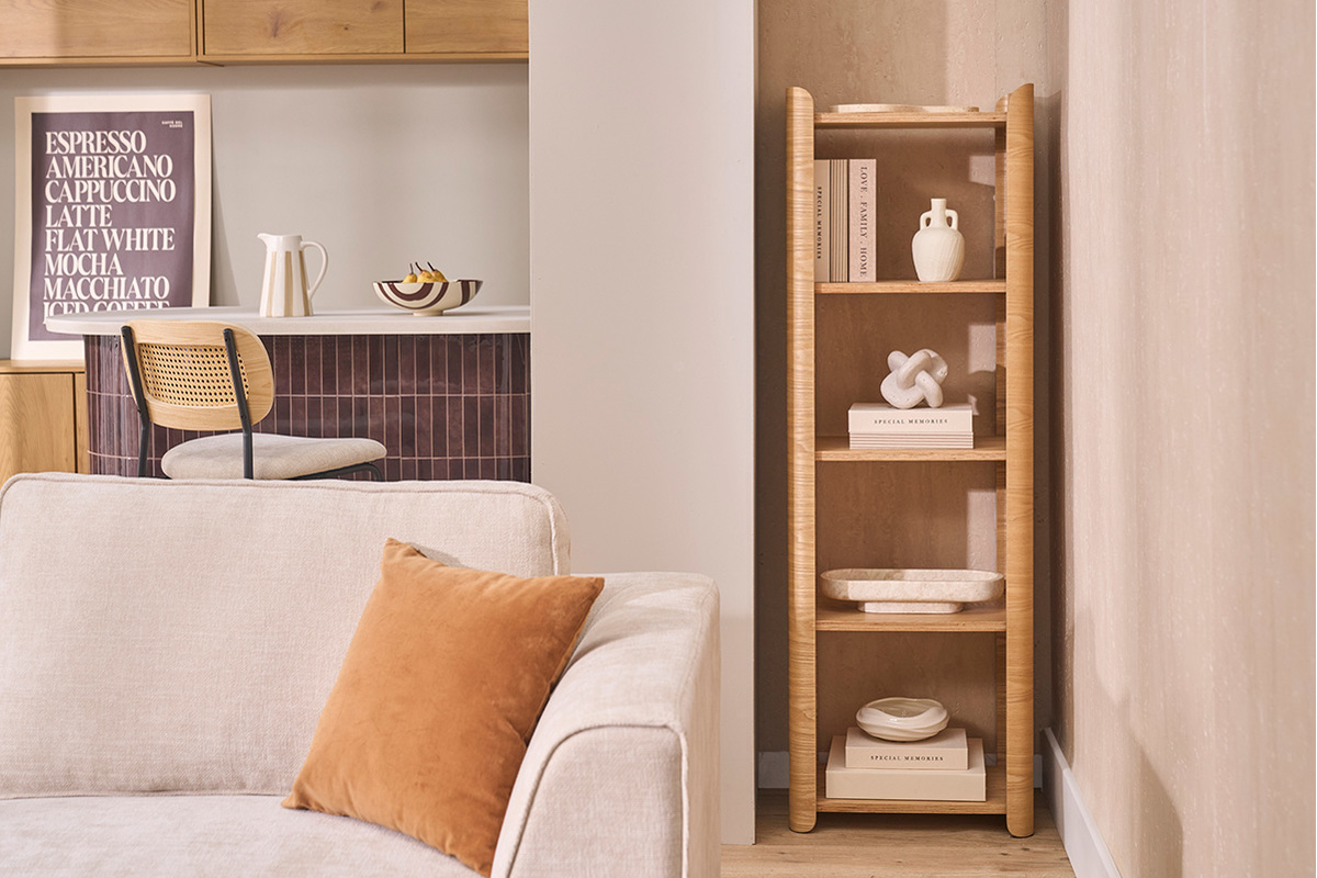 Helles Holzregal aus Eschenholz L46 cm NAHIA