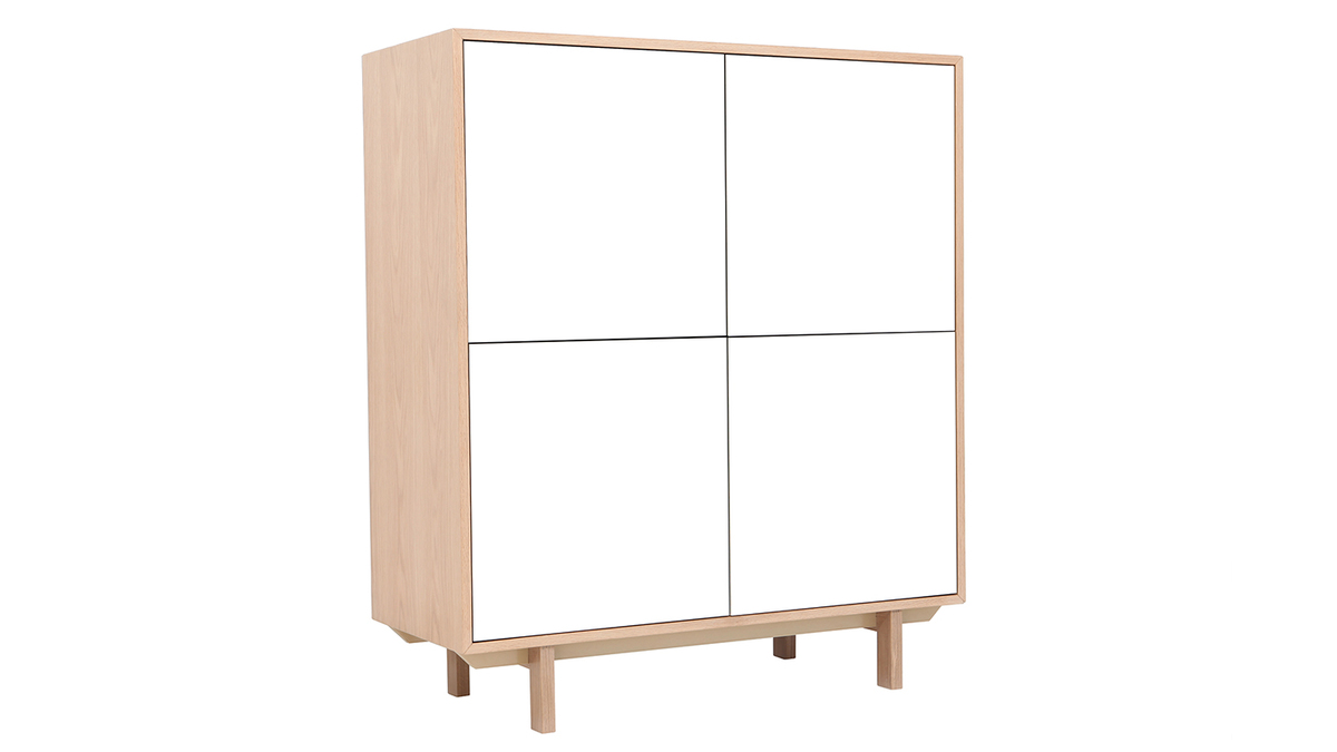 Highboard skandinavisch Holz Wei 125 cm SID