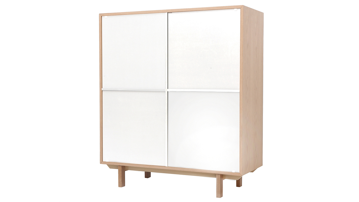 Highboard skandinavisch Holz Wei 125 cm SID