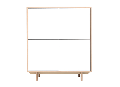 Highboard skandinavisch Holz Weiß 125 cm SID