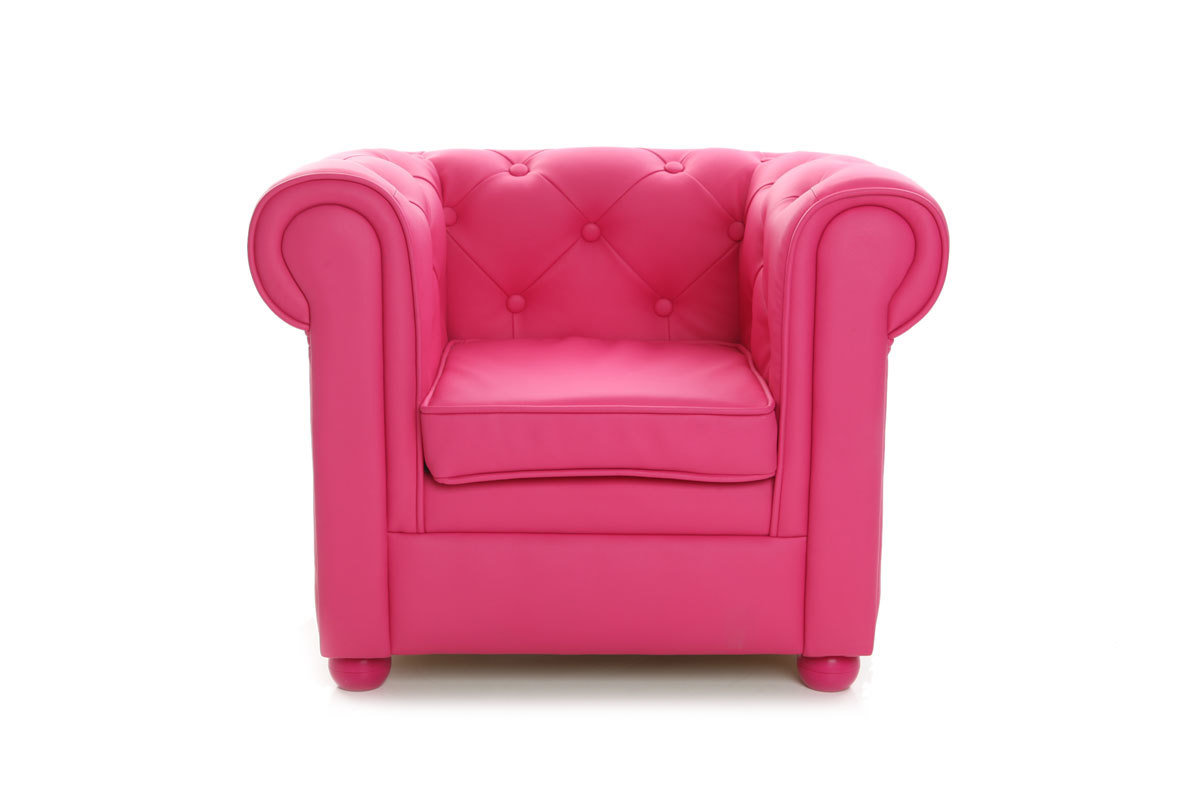 Himbeerfarbener Kindersessel - BABY CHESTERFIELD