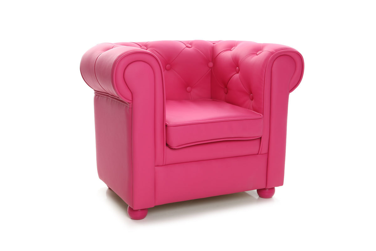 Himbeerfarbener Kindersessel - BABY CHESTERFIELD