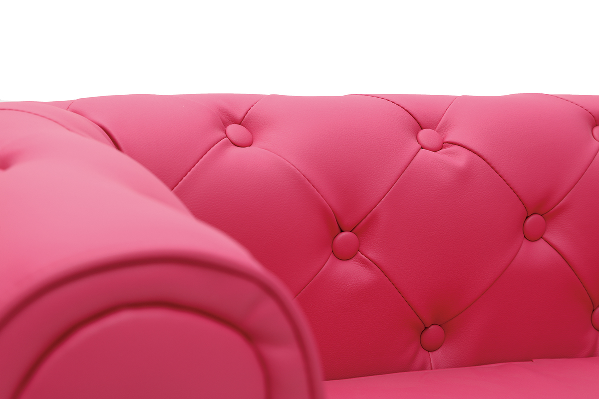 Himbeerfarbenes Kindersofa mit 2 Sitzpltzen - BABY CHESTERFIELD
