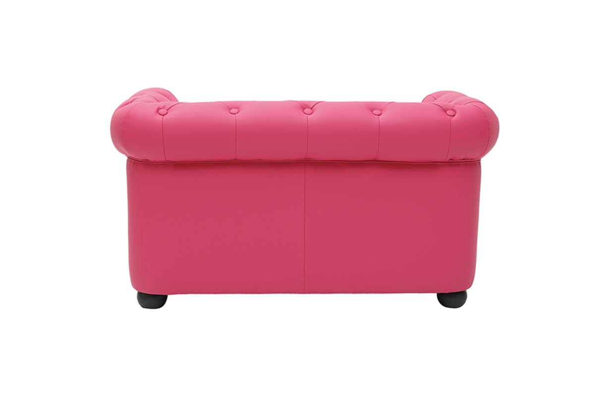 Himbeerfarbenes Kindersofa mit 2 Sitzpltzen - BABY CHESTERFIELD