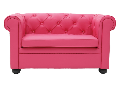 Himbeerfarbenes Kindersofa mit 2 Sitzplätzen - BABY CHESTERFIELD - Himbeerfarbenes Kindersofa mit 2 Sitzplätzen - BABY CHESTERFIELD