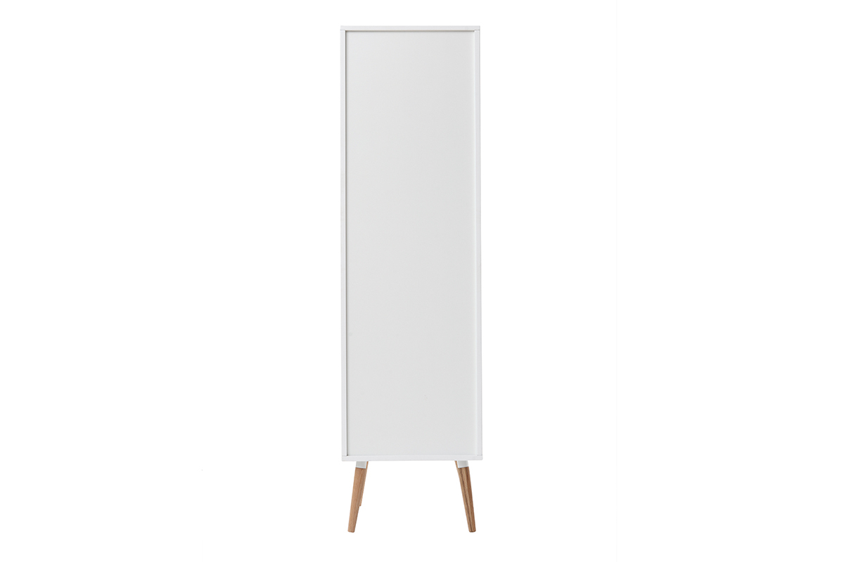 Hochschrank Badezimmer wei und Holz TOTEM