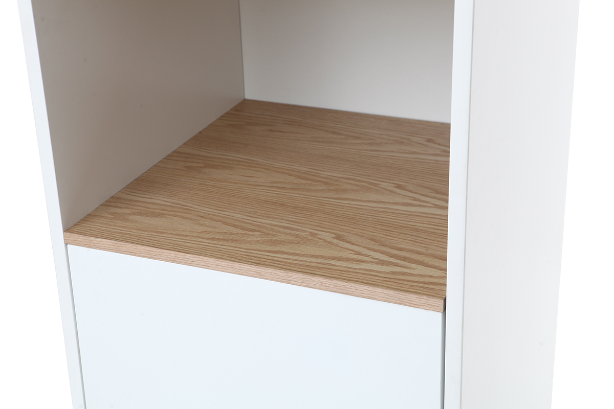Hochschrank Badezimmer wei und Holz TOTEM