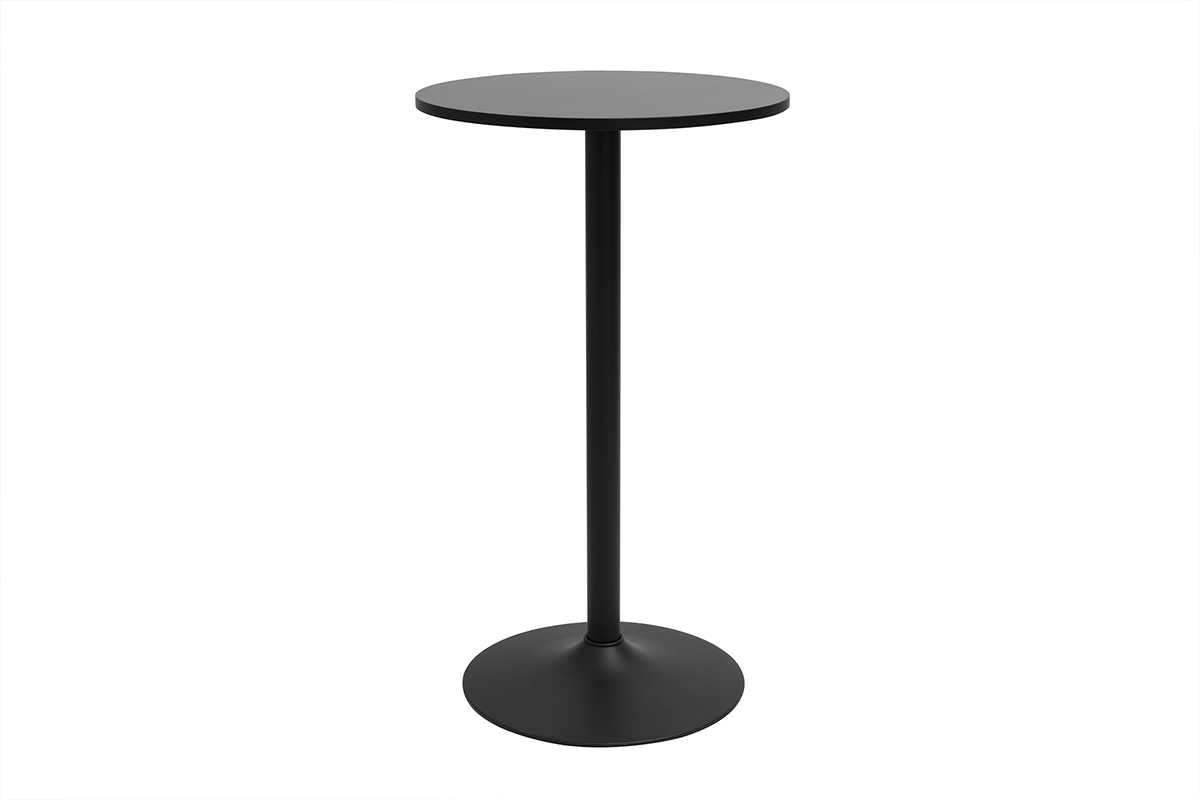 Hochwertiger runder Design-Hochtisch in Schwarz 60 cm CALISTA