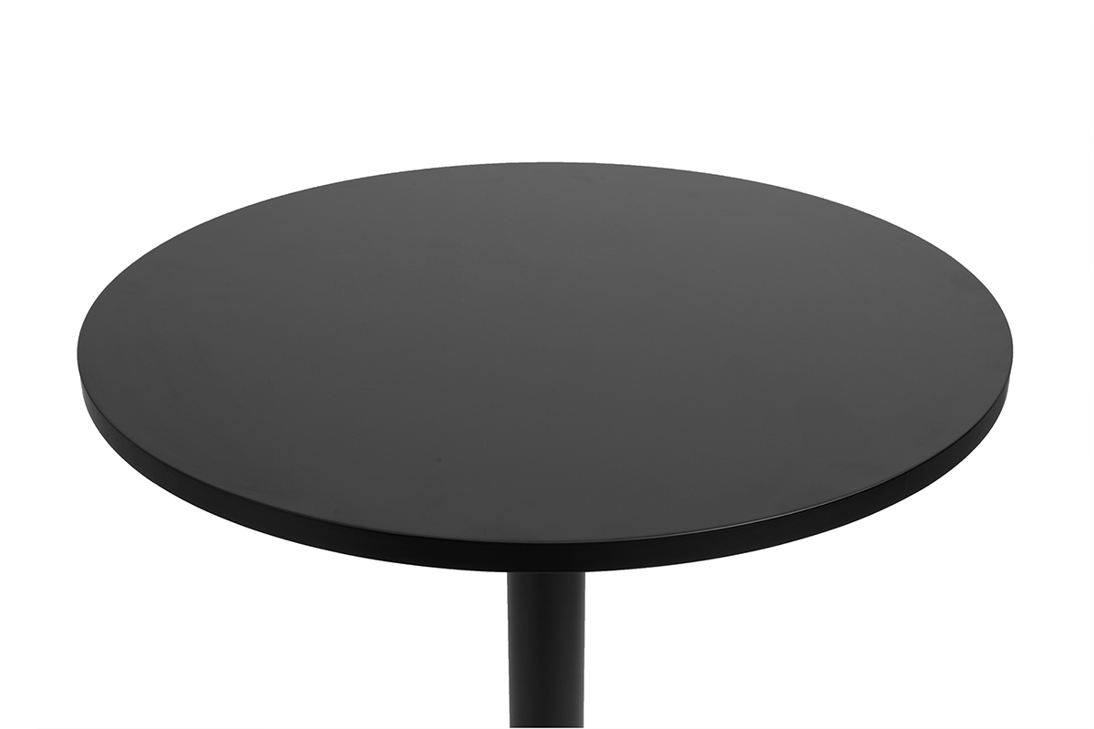 Hochwertiger runder Design-Hochtisch in Schwarz 60 cm CALISTA