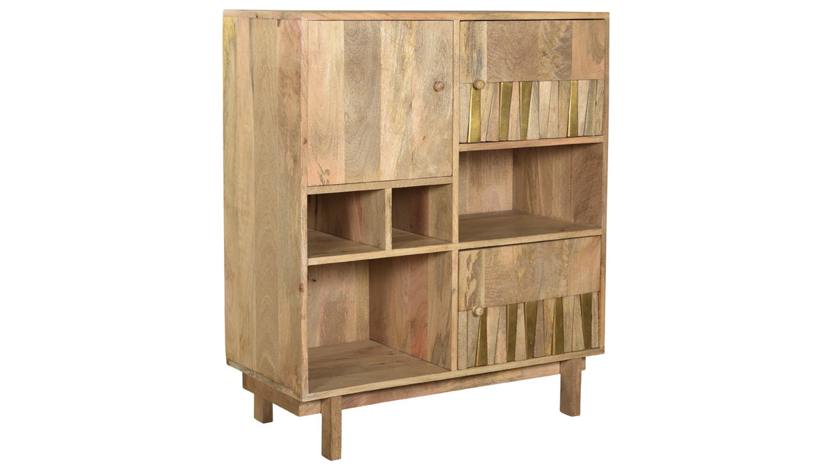 Hochwertiges Mango- und Messingsideboard ZAIKA