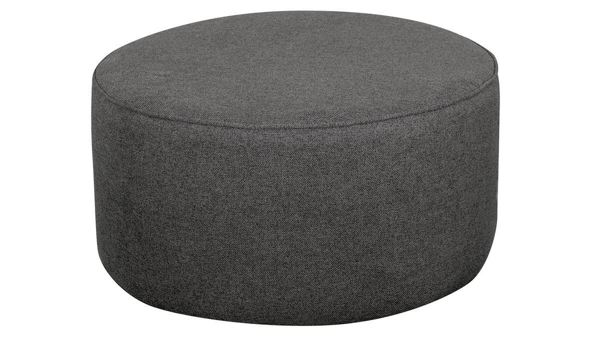 Hocker aus anthrazitgrauem Stoff D 70 cm COQ