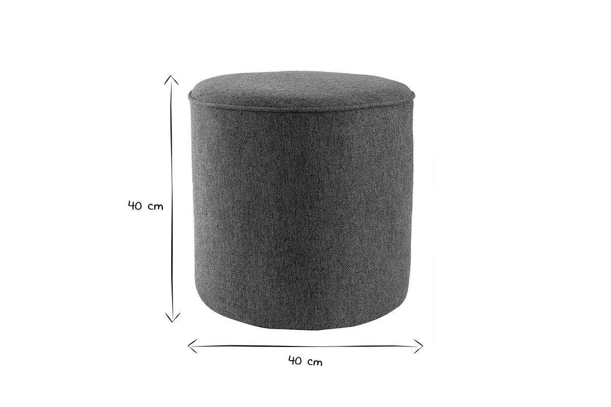 Hocker aus gelbem Stoff D 40 cm COQ