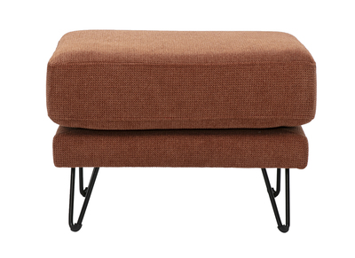 Hocker-Fu&szlig;hocker aus Chenille-Stoff in gebrannter Erde und Metall OSLO