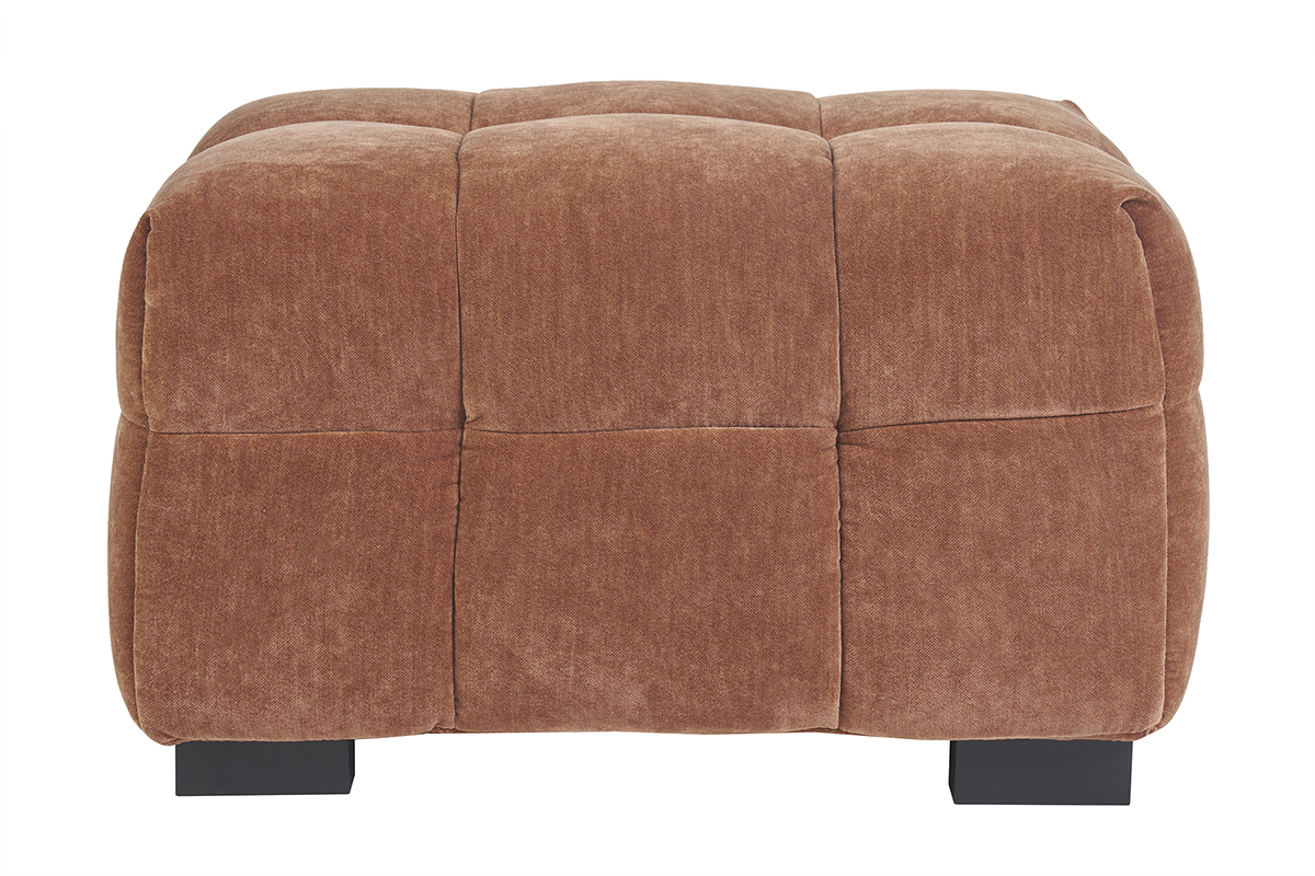 Hocker Fuhocker Design aus Rostbraun Samteffektstoff CORTO