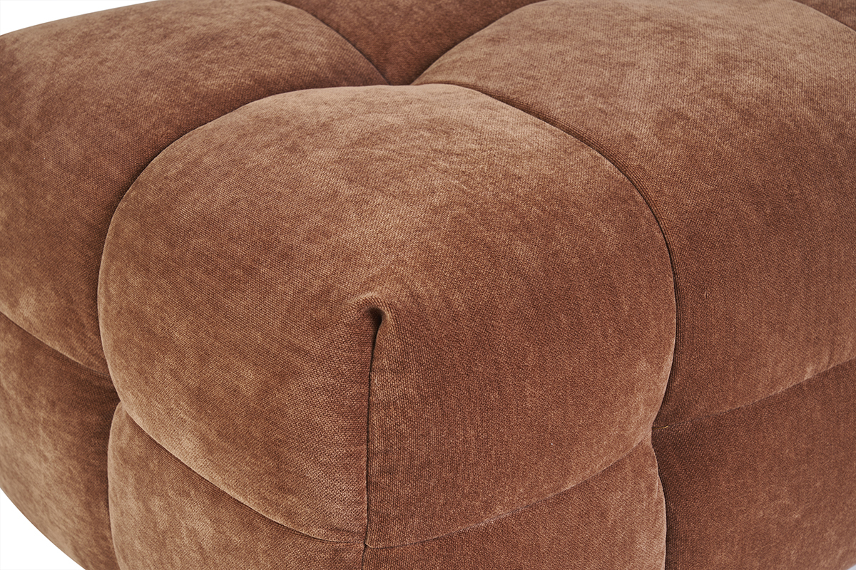 Hocker Fuhocker Design aus Rostbraun Samteffektstoff CORTO