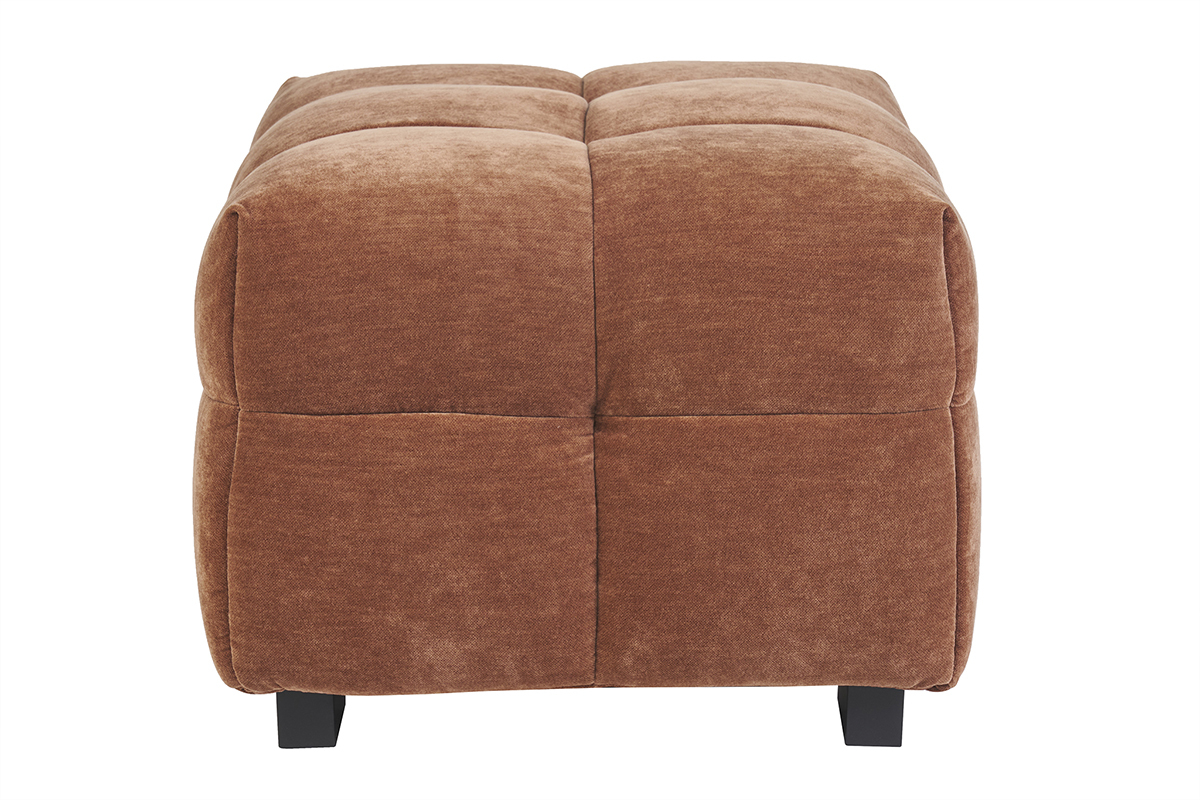 Hocker Fuhocker Design aus Rostbraun Samteffektstoff CORTO