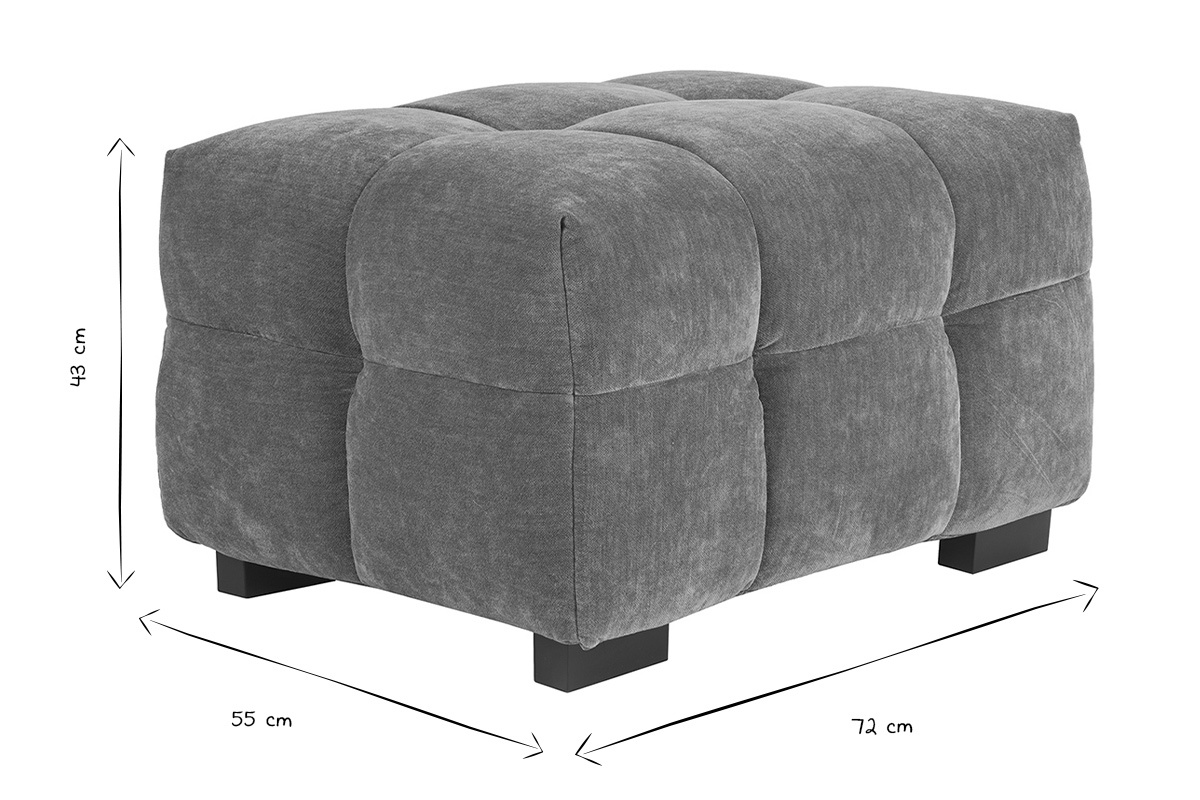 Hocker Fu�hocker Design aus Rostbraun Samteffektstoff CORTO